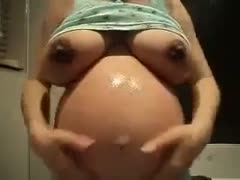 Ambitious fresh-faced pregnant whore is fearless in this thrilling live naked modeling clip
